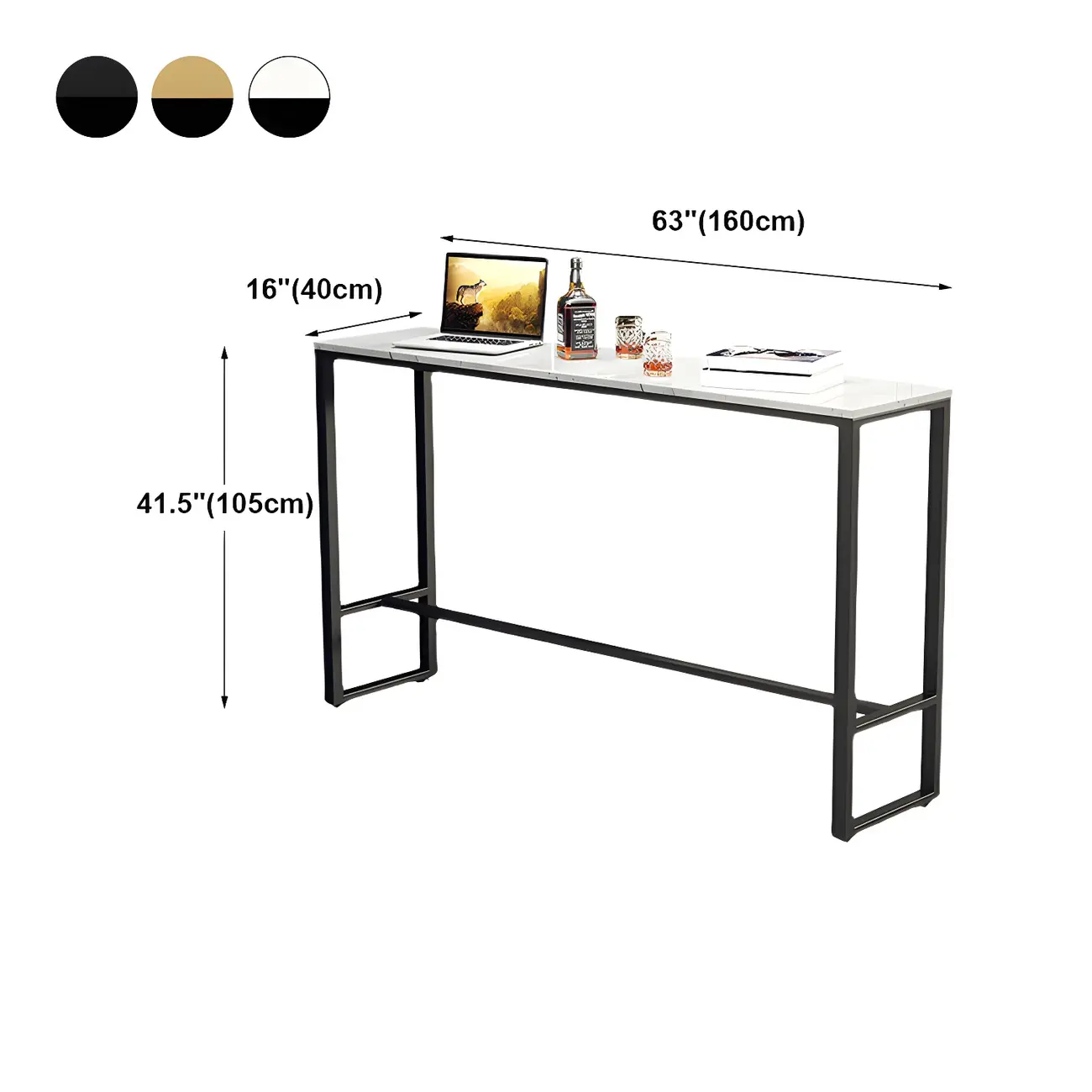 Modern Marble Counter Height Table with Trestle Design Image - 16 | homeyfad