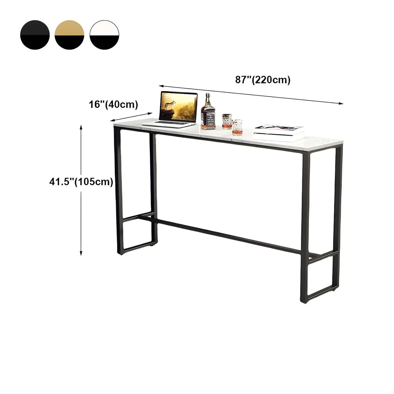 Modern Marble Counter Height Table with Trestle Design Image - 19 | homeyfad