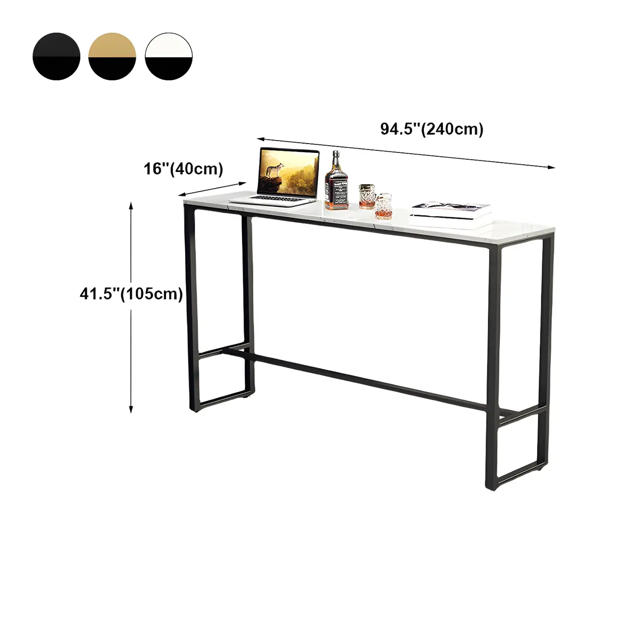 Modern Marble Counter Height Table with Trestle Design Image - 20 | homeyfad