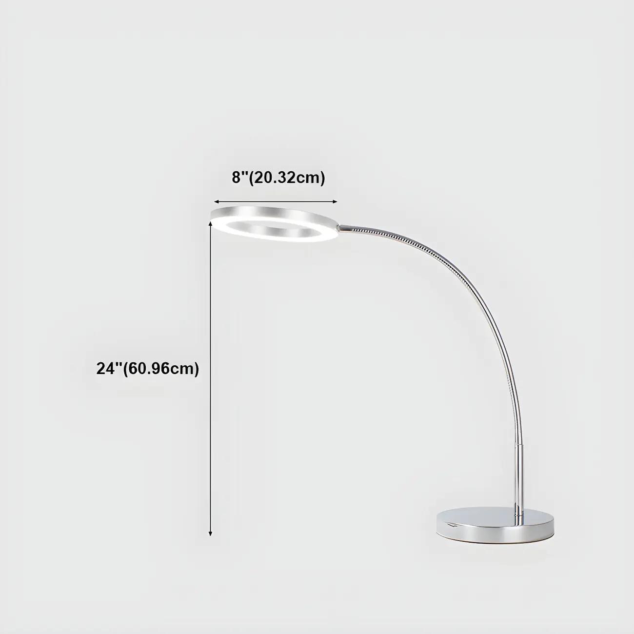 Silver Adjustable Height Kids Lamp LED for Study Room #size
