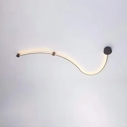 Unique Black Linear Flowing LED Wall Sconce for Living Room