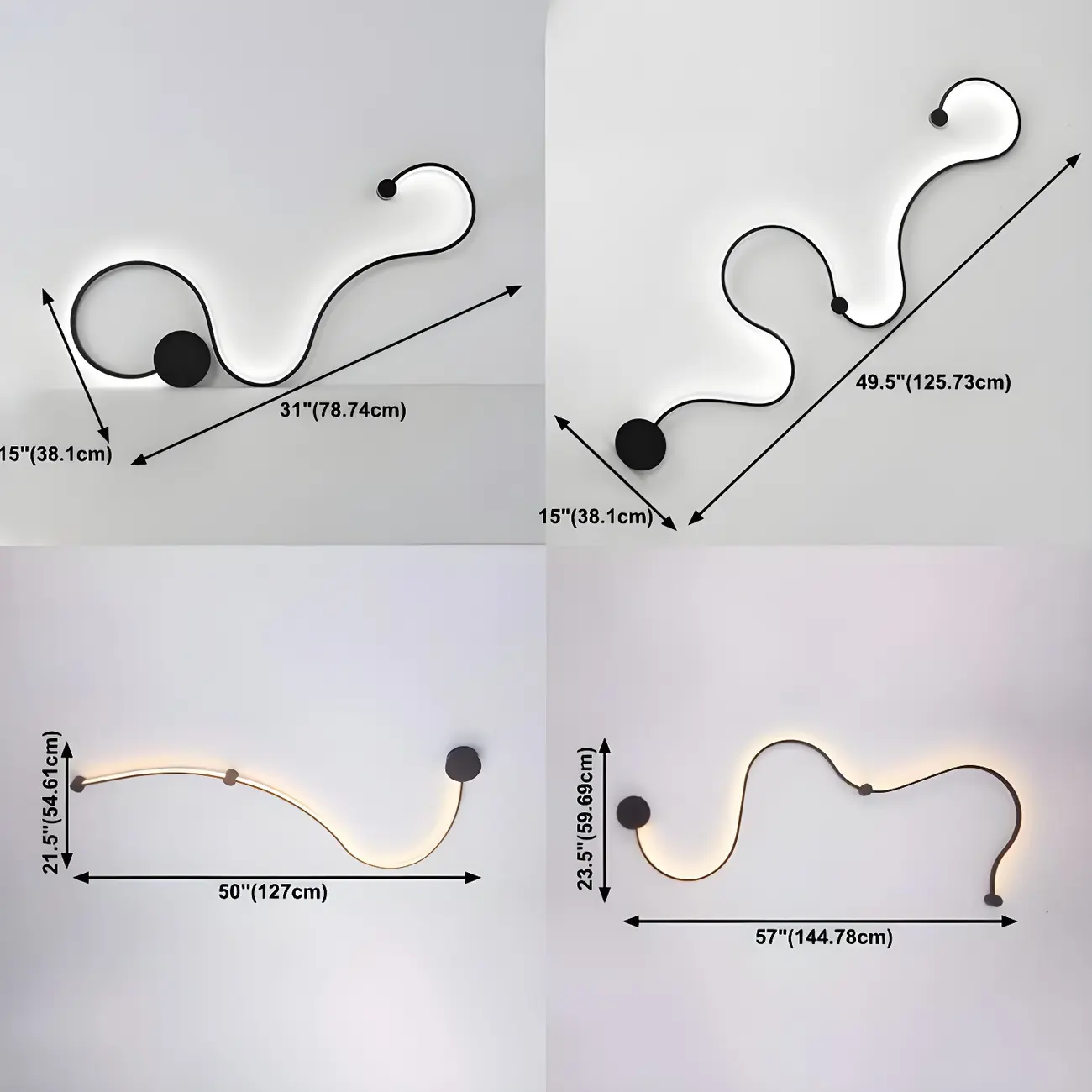 Unique Black Linear Flowing LED Wall Sconce for Living Room | homeyfad