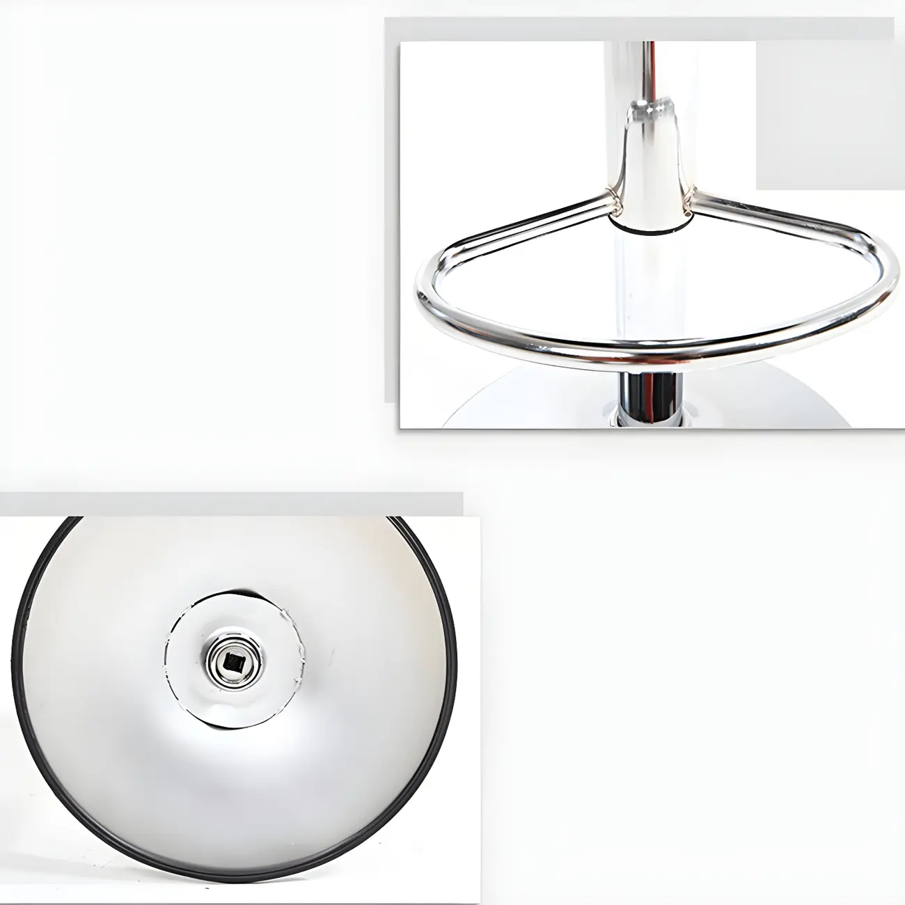 Adjustable Round Leather Swivel Bar Stools with Back Image - 15 | homeyfad