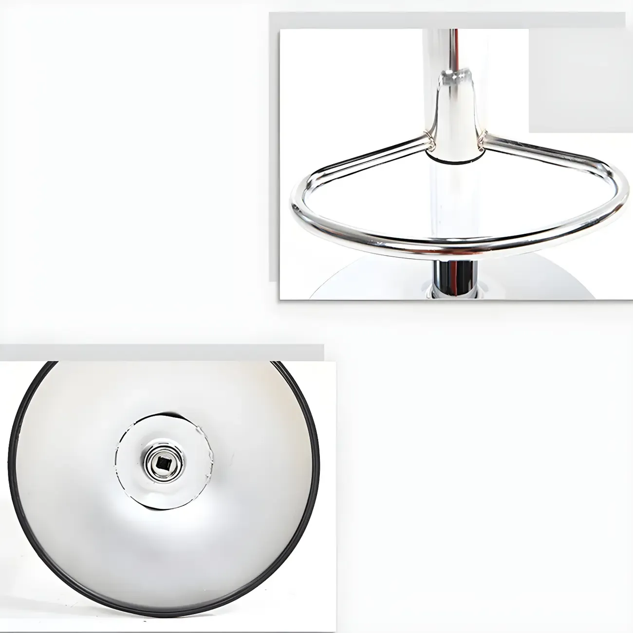 Adjustable Round Leather Swivel Bar Stools with Back Image - 15