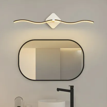 Modern Black Linear Arc LED Vanity Light for Bathroom
