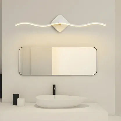 Modern Black Linear Arc LED Vanity Light for Bathroom
