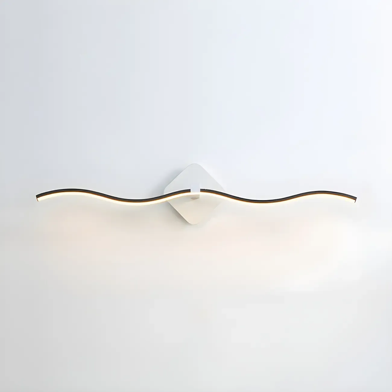 Modern Black Linear Arc LED Vanity Light for Bathroom