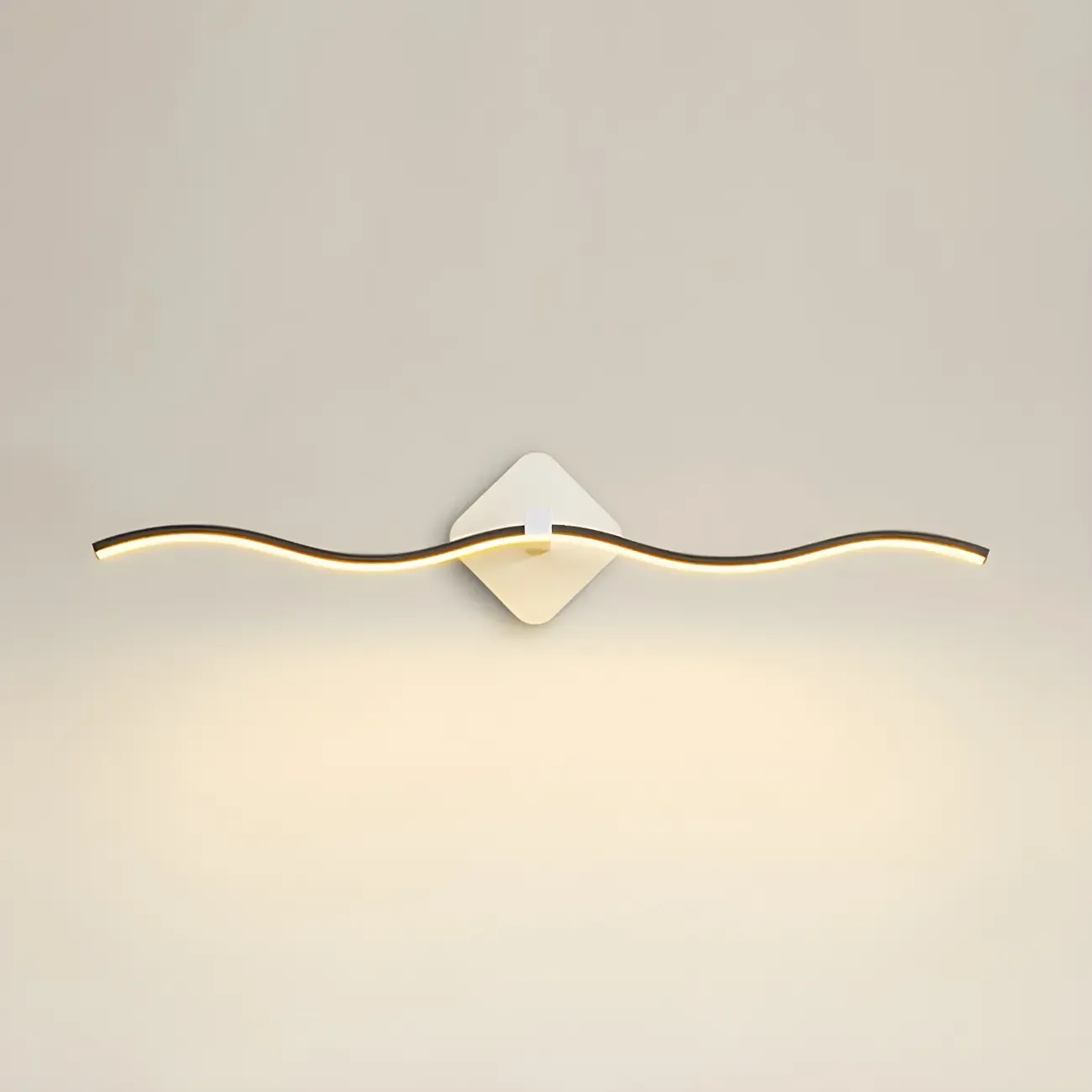 Modern Black Linear Arc LED Vanity Light for Bathroom