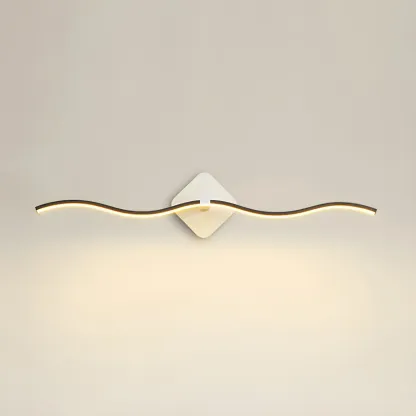 Modern Black Linear Arc LED Vanity Light for Bathroom