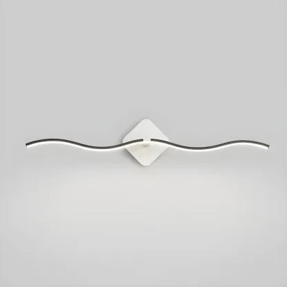 Modern Black Linear Arc LED Vanity Light for Bathroom