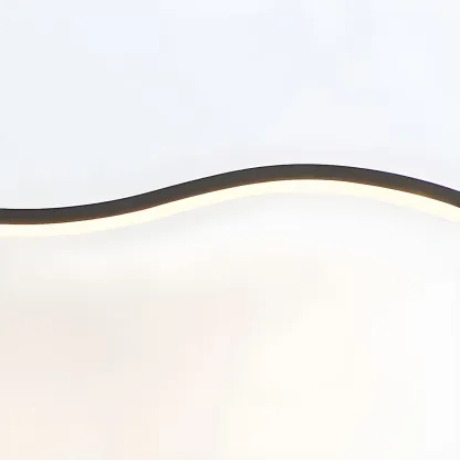 Modern Black Linear Arc LED Vanity Light for Bathroom