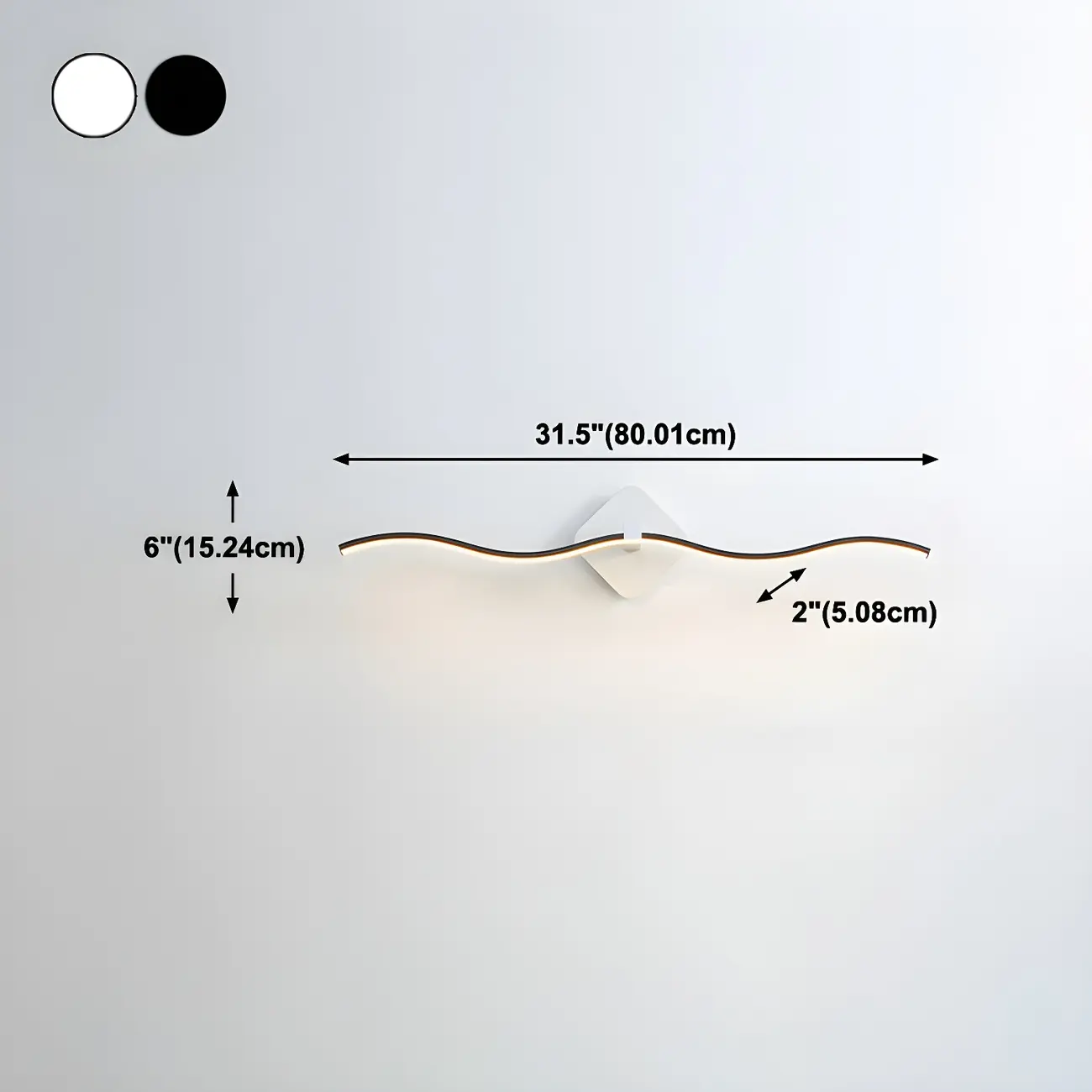 Modern Black Linear Arc LED Vanity Light for Bathroom | homeyfad