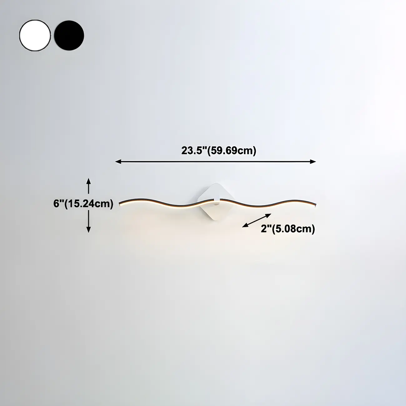 Modern Black Linear Arc LED Vanity Light for Bathroom | homeyfad