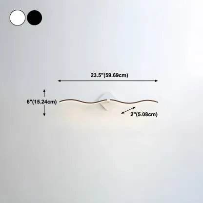 Modern Black Linear Arc LED Vanity Light for Bathroom