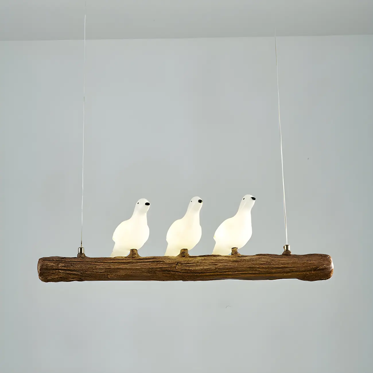 Rustic Wood LED Bird Island Chandelier Image - 8 | homeyfad