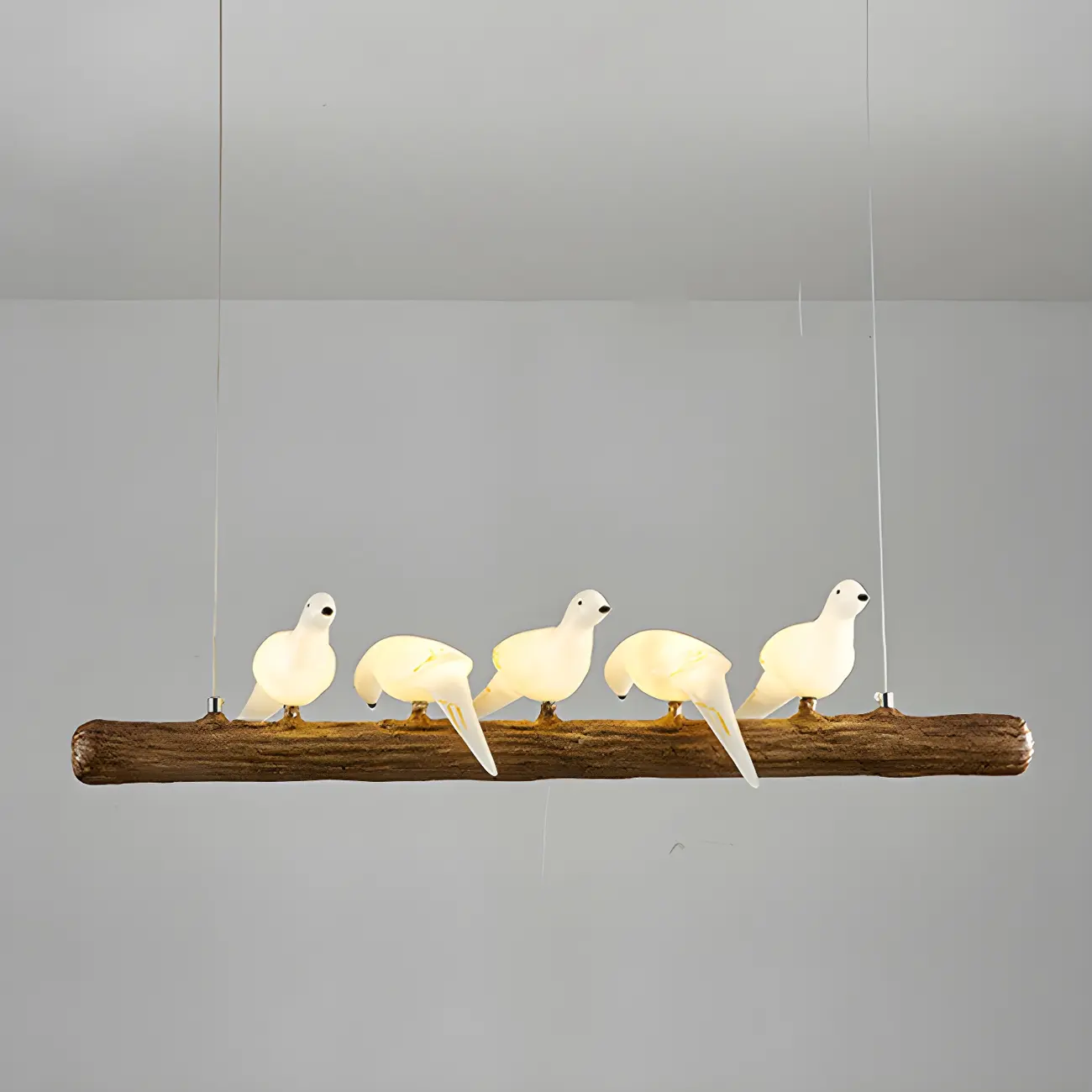 Rustic Wood LED Bird Island Chandelier Image - 9 | homeyfad