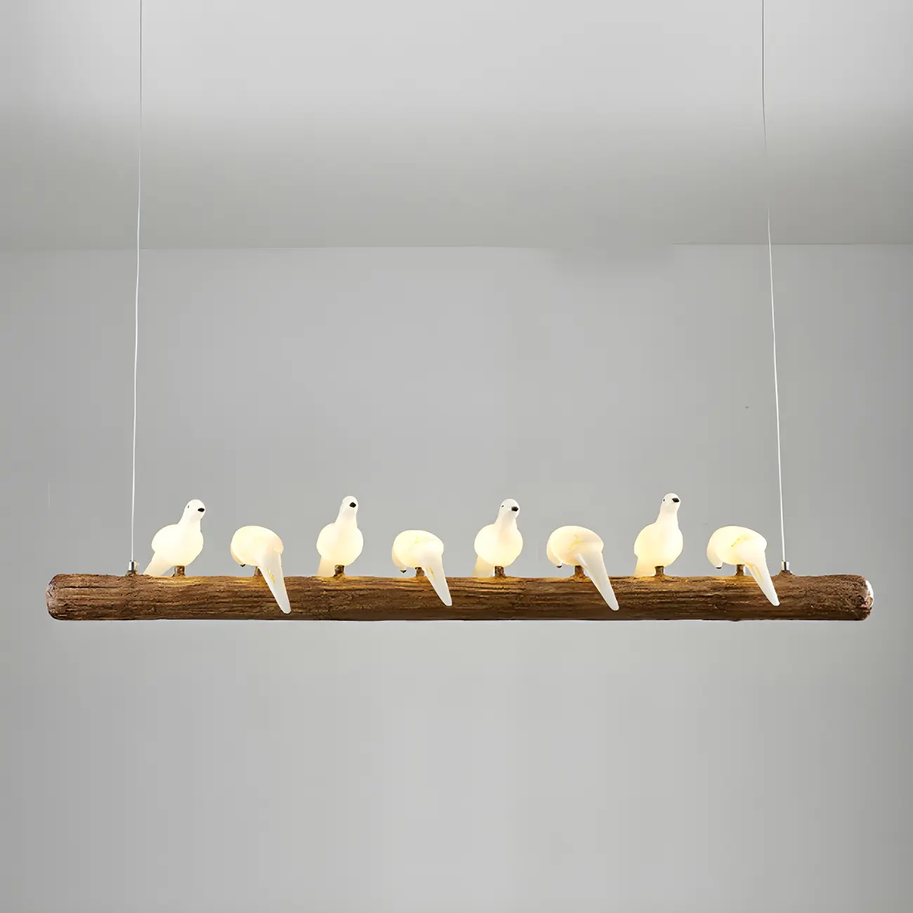 Rustic Wood LED Bird Island Chandelier Image - 10 | homeyfad