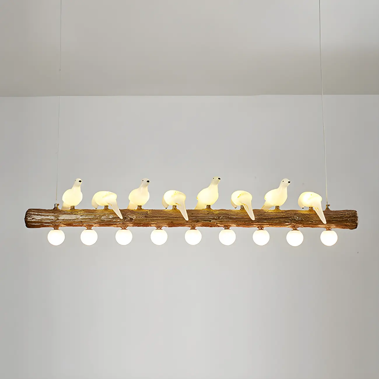 Rustic Wood LED Bird Island Chandelier Image - 14 | homeyfad
