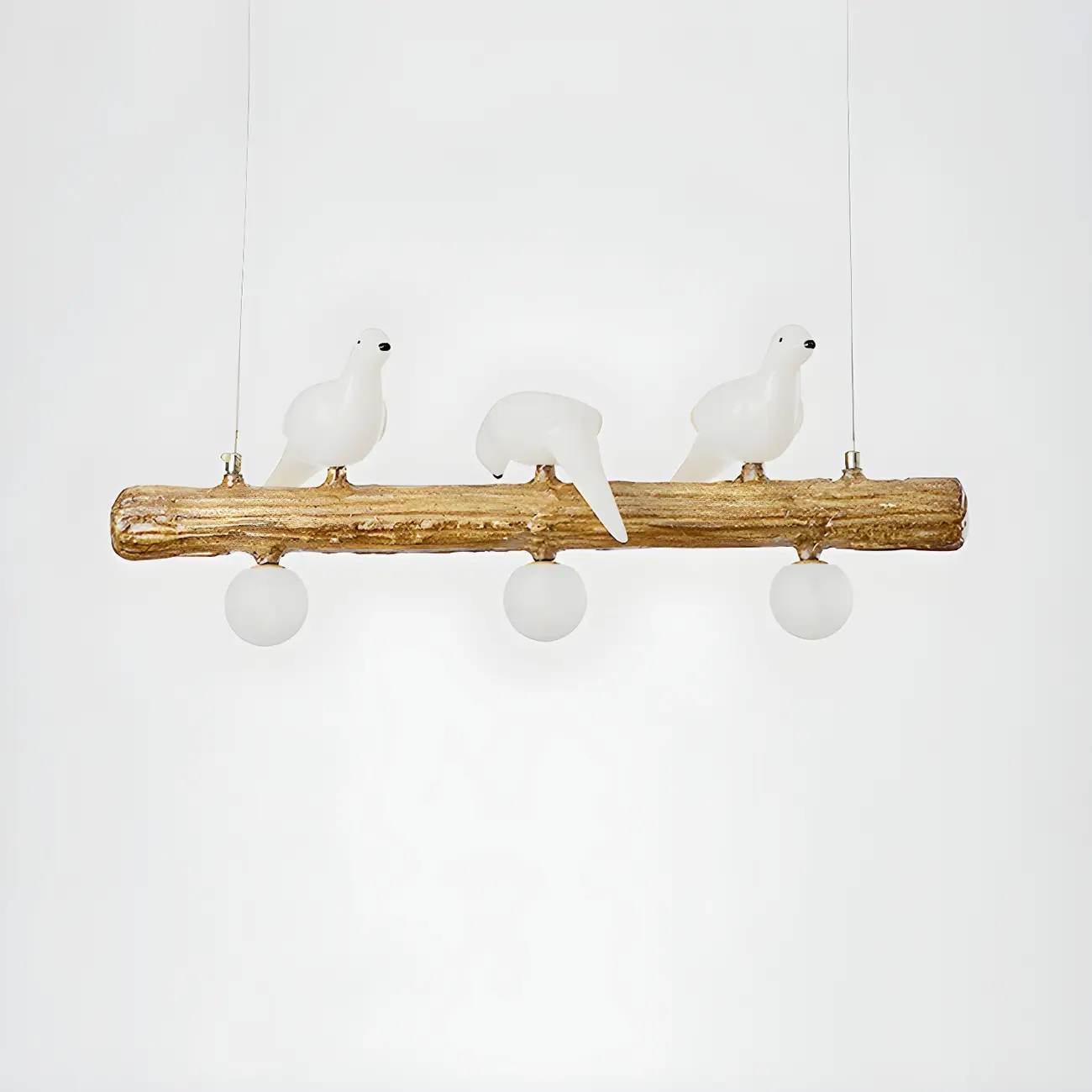 Rustic Wood LED Bird Island Chandelier Image - 15 | homeyfad