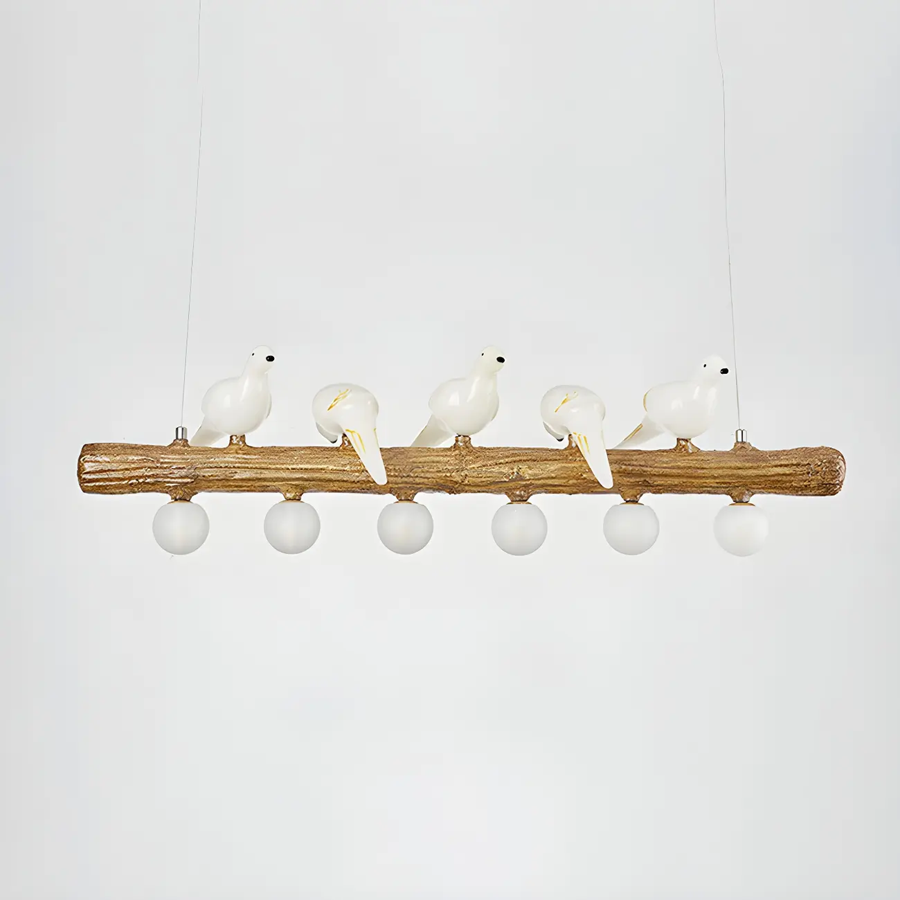 Rustic Wood LED Bird Island Chandelier Image - 16 | homeyfad
