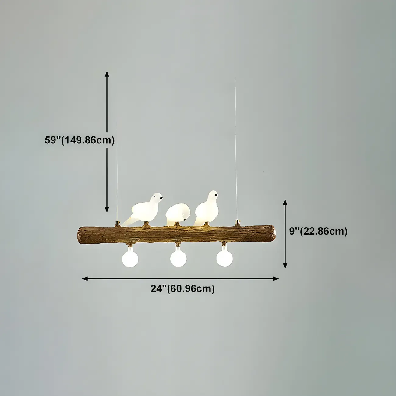 Rustic Wood LED Bird Island Chandelier Image - 24