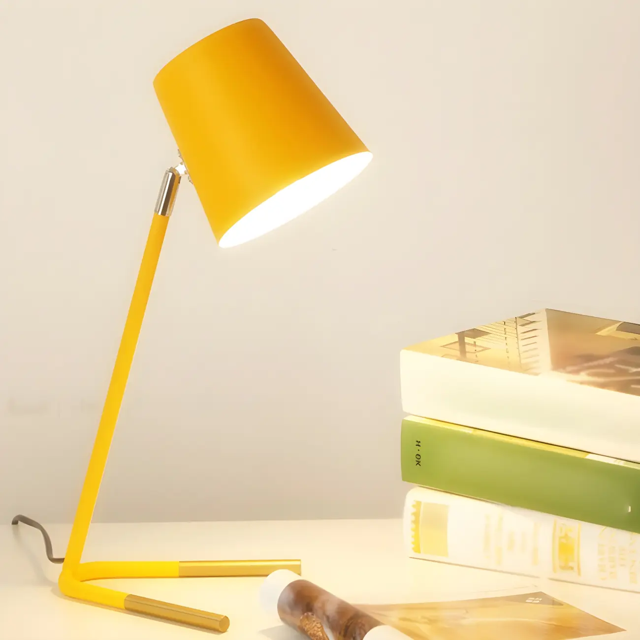 Yellow Metal Kids Lamp Adjustable LED for Study Room Image - 1 | homeyfad