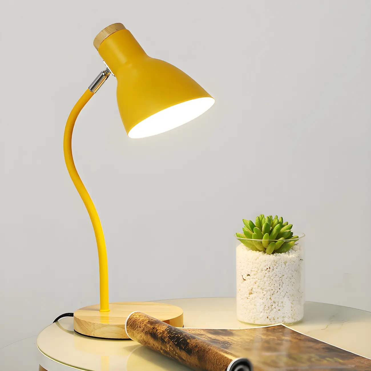 Bell Shade Curved Metal Kids Lamp for Study Desk Image - 2 | homeyfad