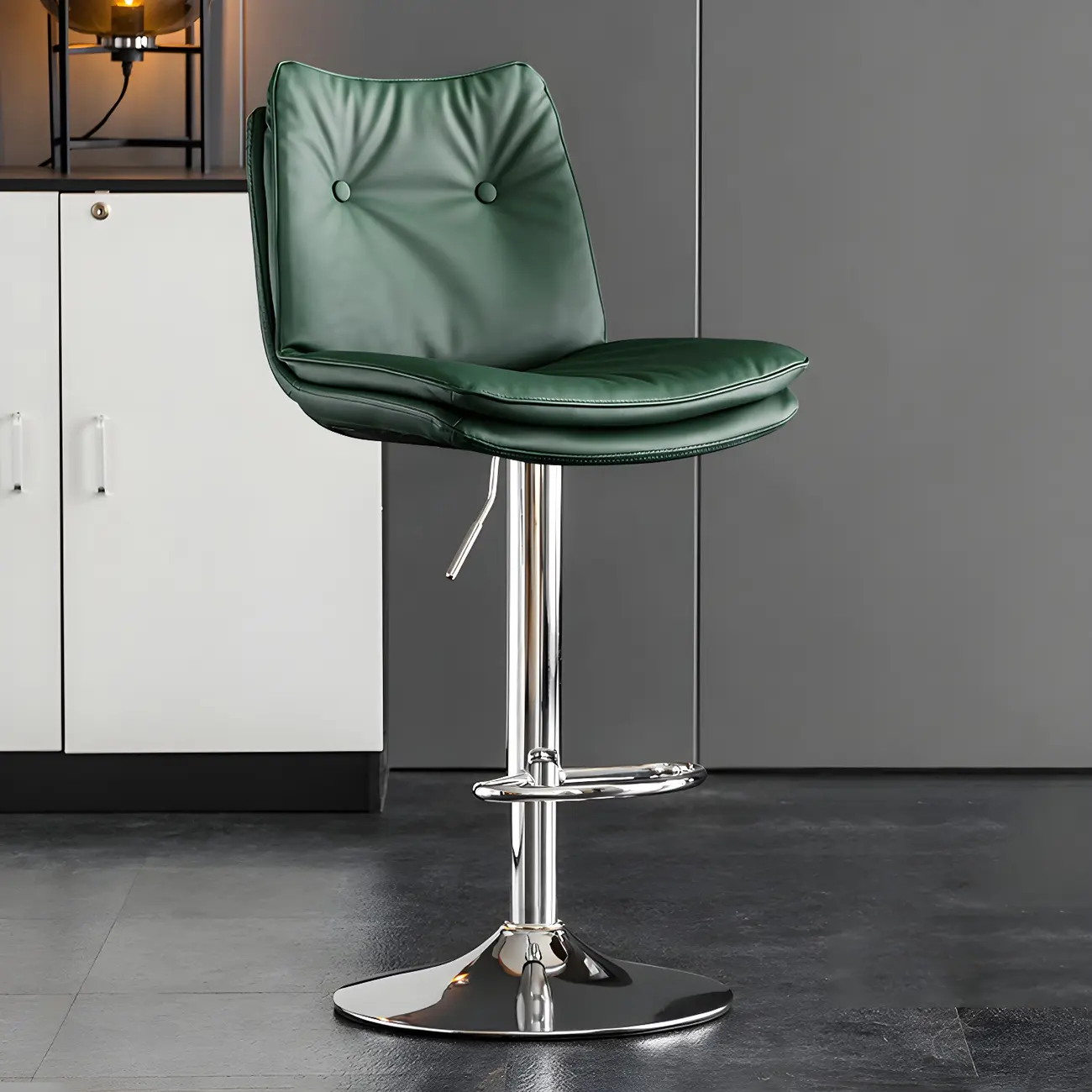 Modern Adjustable Leather Swivel Bar Stools | homeyfad