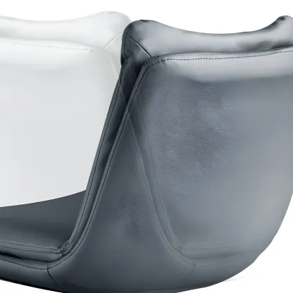 Contemporary Leather Swivel Adjustable Bar Stools with Backrest Image - 11