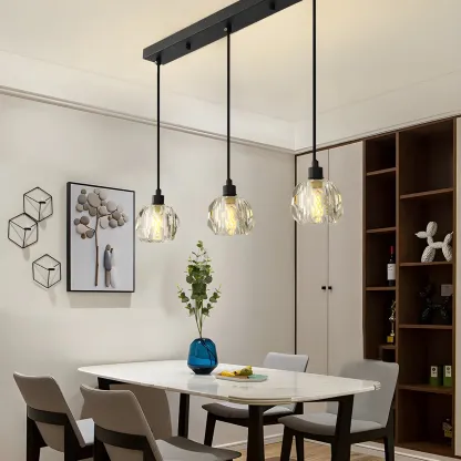 Modern Crystal Globe Island Pendant Lights for Kitchen Image - 4