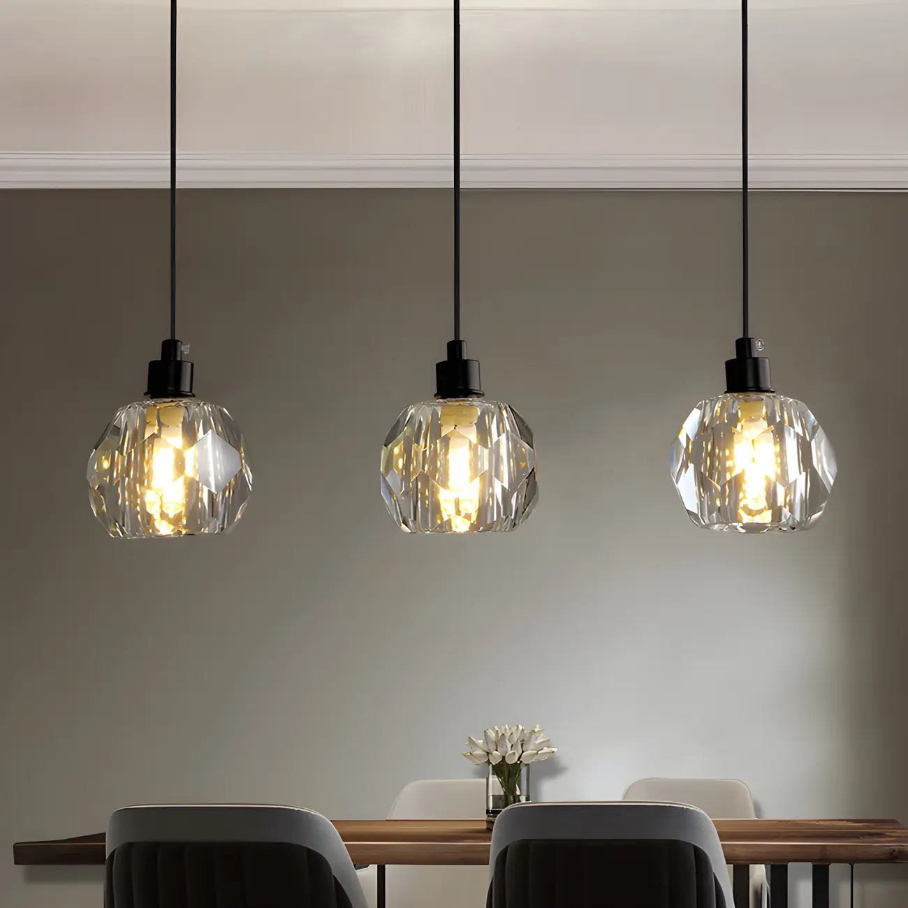 Modern Crystal Globe Island Pendant Lights for Kitchen Image - 6 | homeyfad