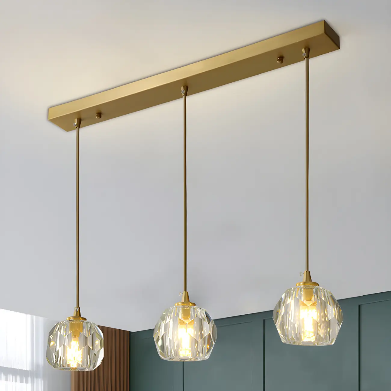 Modern Crystal Globe Island Pendant Lights for Kitchen Image - 12 | homeyfad