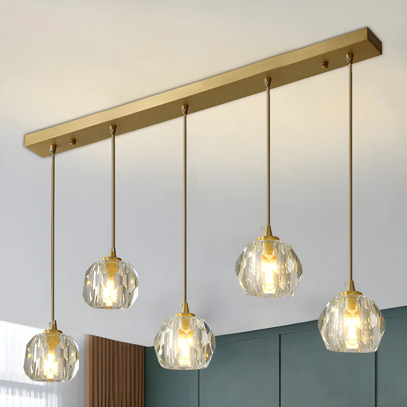 Modern Crystal Globe Island Pendant Lights for Kitchen Image - 2 | homeyfad