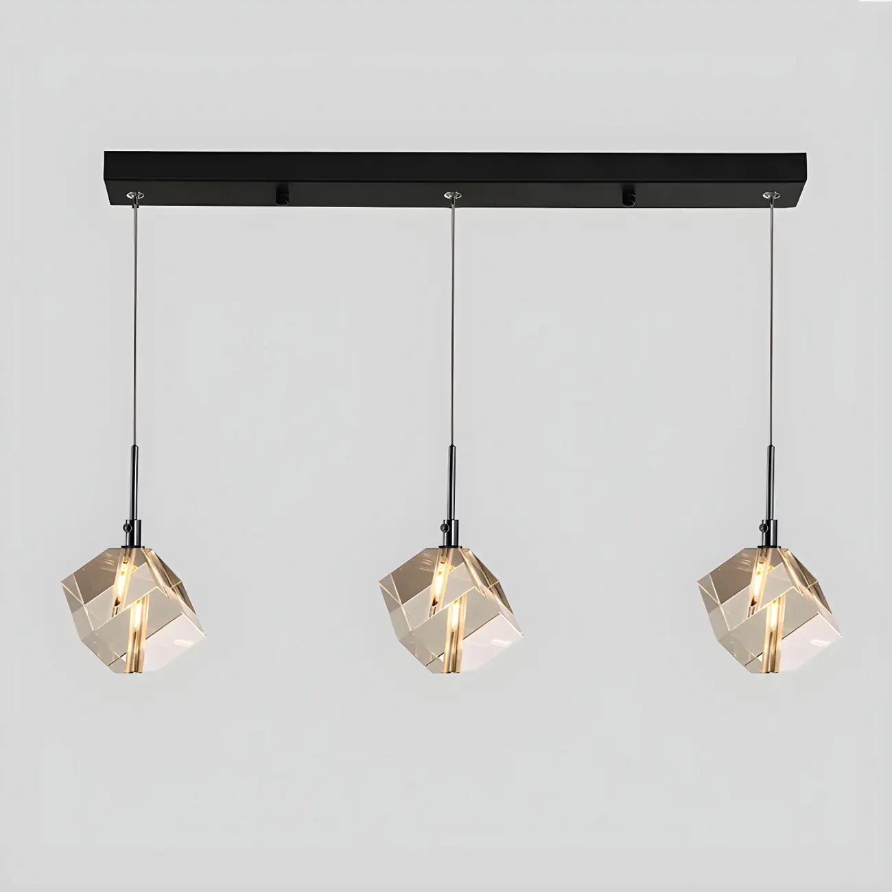 Modern Crystal Cube Island Pendant Light for Kitchen Image - 7 | homeyfad