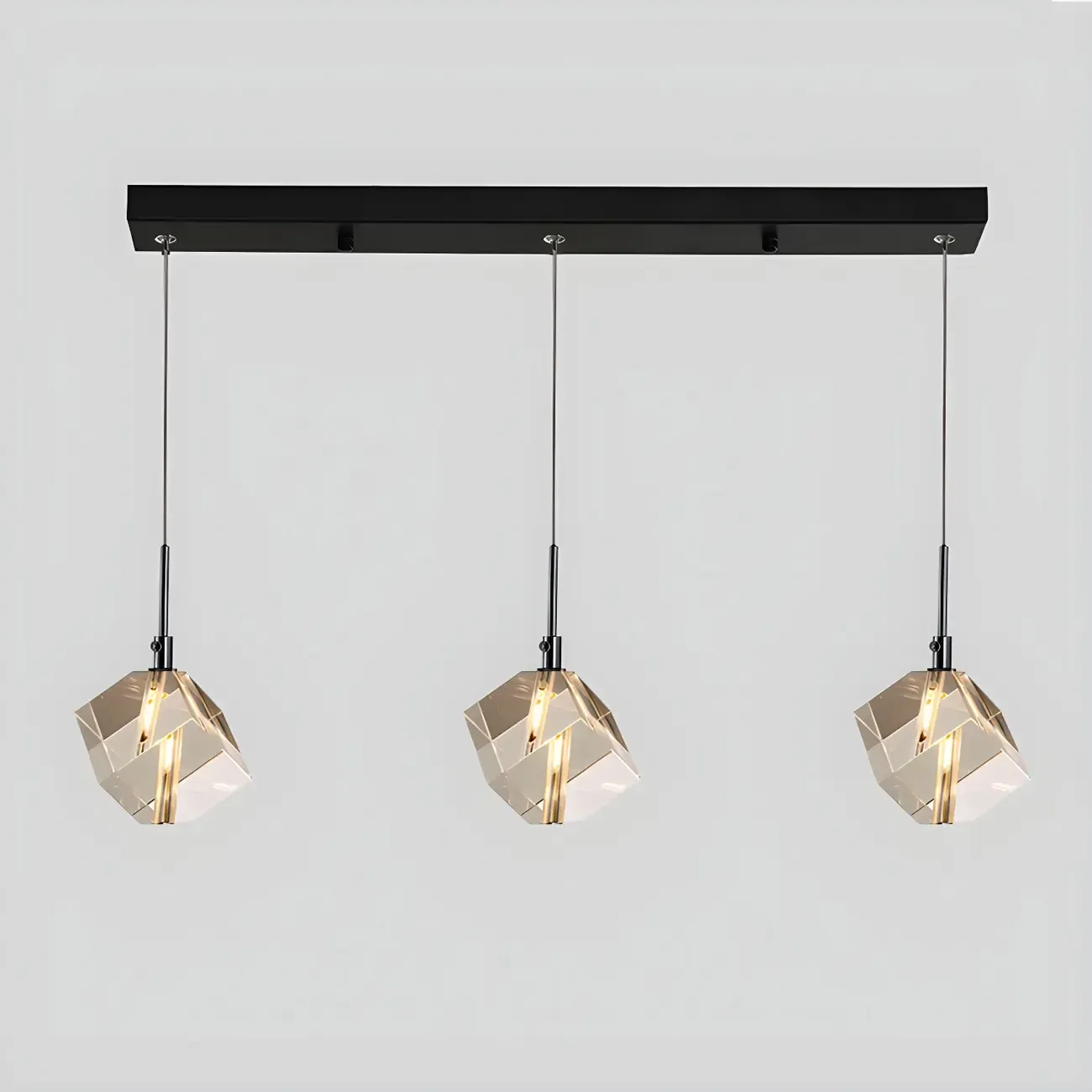 Modern Crystal Cube Island Pendant Light for Kitchen Image - 7