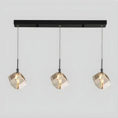Modern Crystal Cube Island Pendant Light for Kitchen Image - 7
