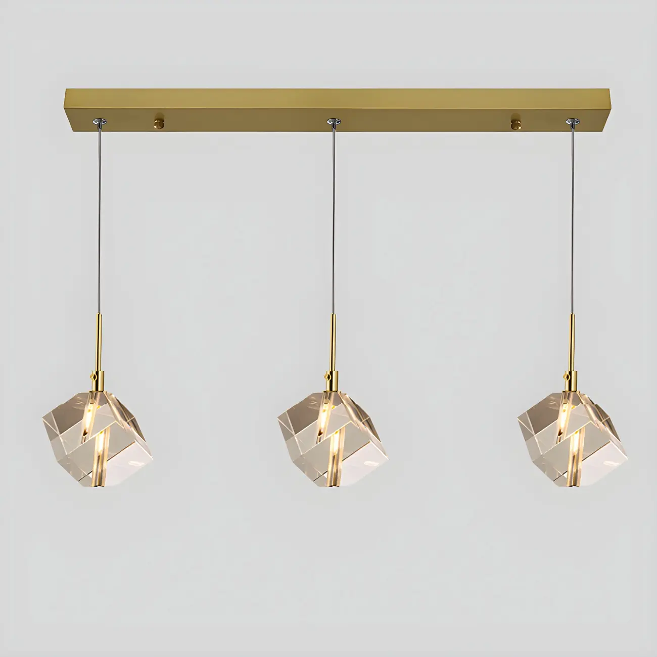 Modern Crystal Cube Island Pendant Light for Kitchen Image - 8 | homeyfad