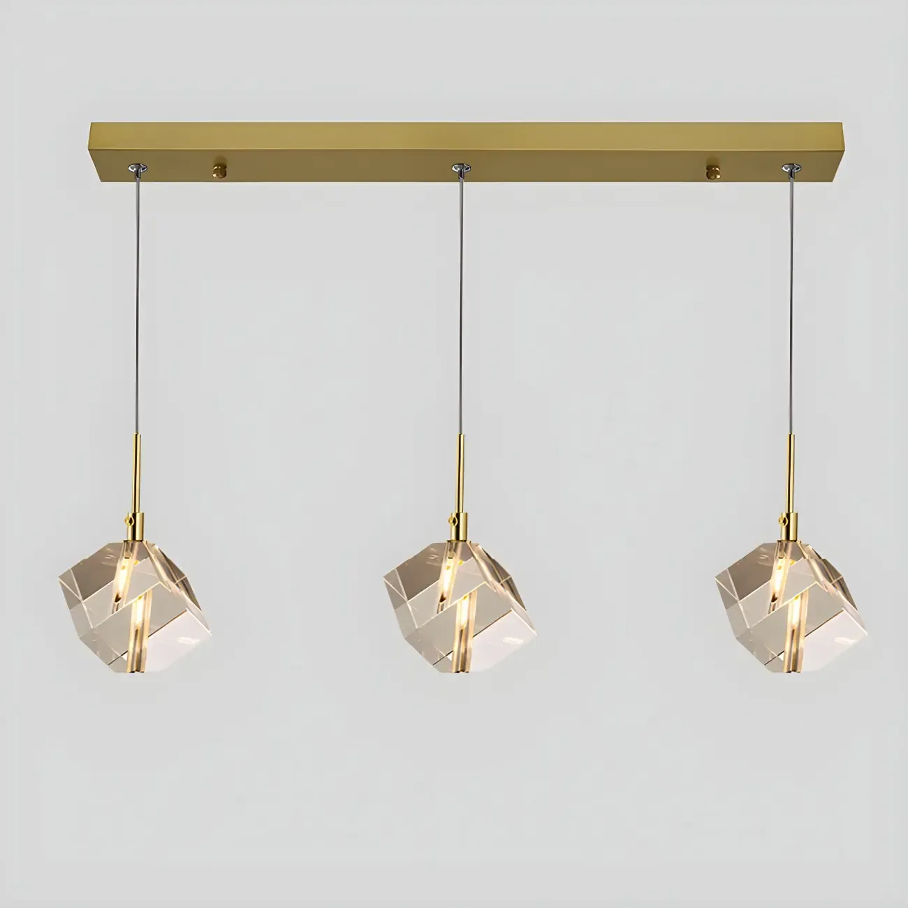 Modern Crystal Cube Island Pendant Light for Kitchen Image - 8