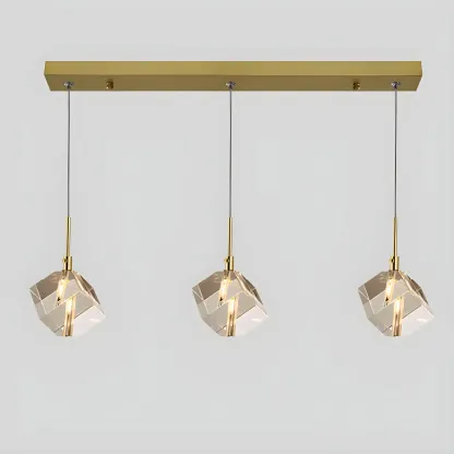 Modern Crystal Cube Island Pendant Light for Kitchen Image - 8