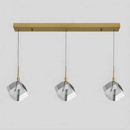 Modern Crystal Cube Island Pendant Light for Kitchen Image - 12