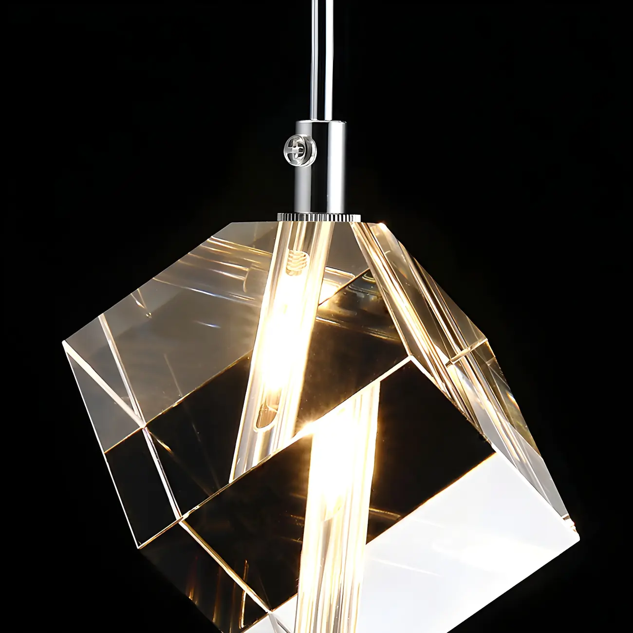 Modern Crystal Cube Island Pendant Light for Kitchen Image - 13 | homeyfad