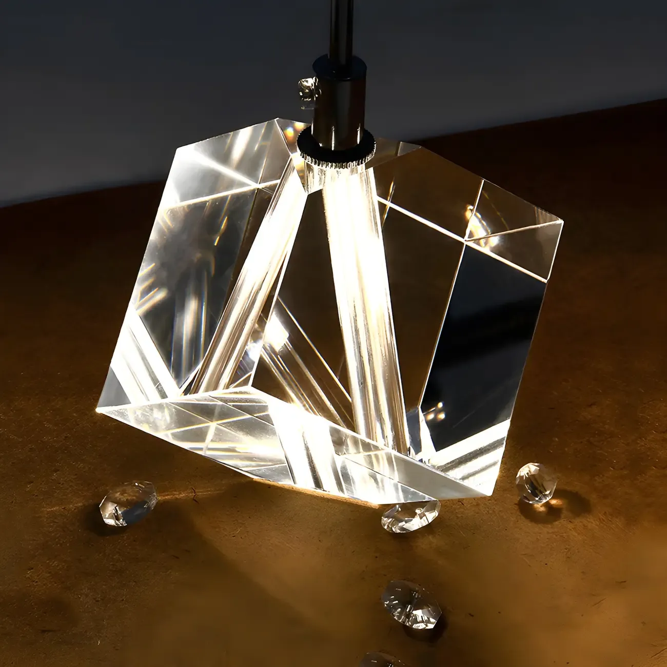 Modern Crystal Cube Island Pendant Light for Kitchen Image - 14