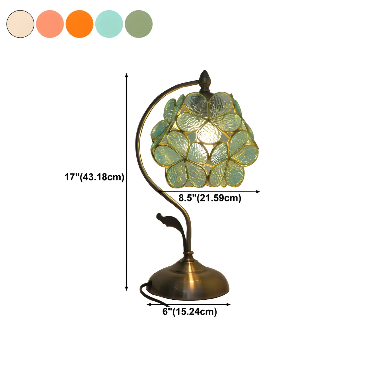 Vintage Stained Glass Flower Petal Table Lamp  #size | homeyfad
