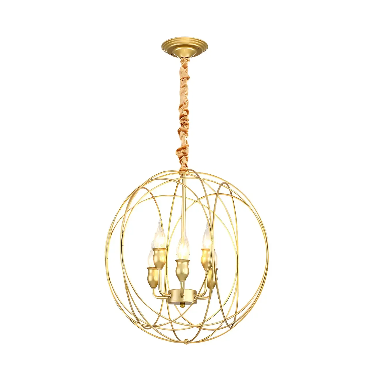 Black Metal Sphere Orb Modern Chandelier Light