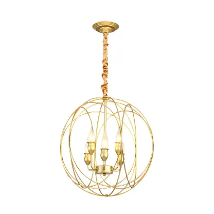 Black Metal Sphere Orb Modern Chandelier Light