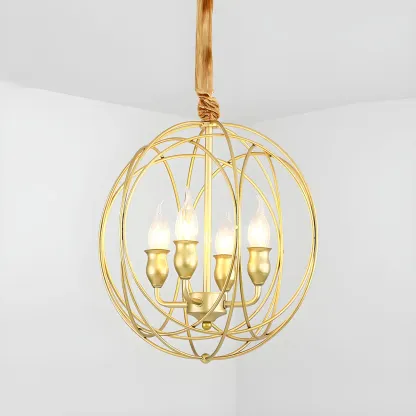 Black Metal Sphere Orb Modern Chandelier Light