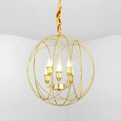 Black Metal Sphere Orb Modern Chandelier Light