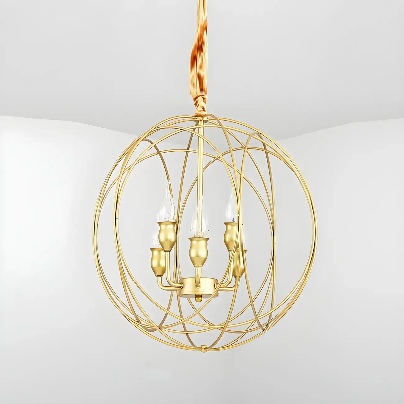 Black Metal Sphere Orb Modern Chandelier Light