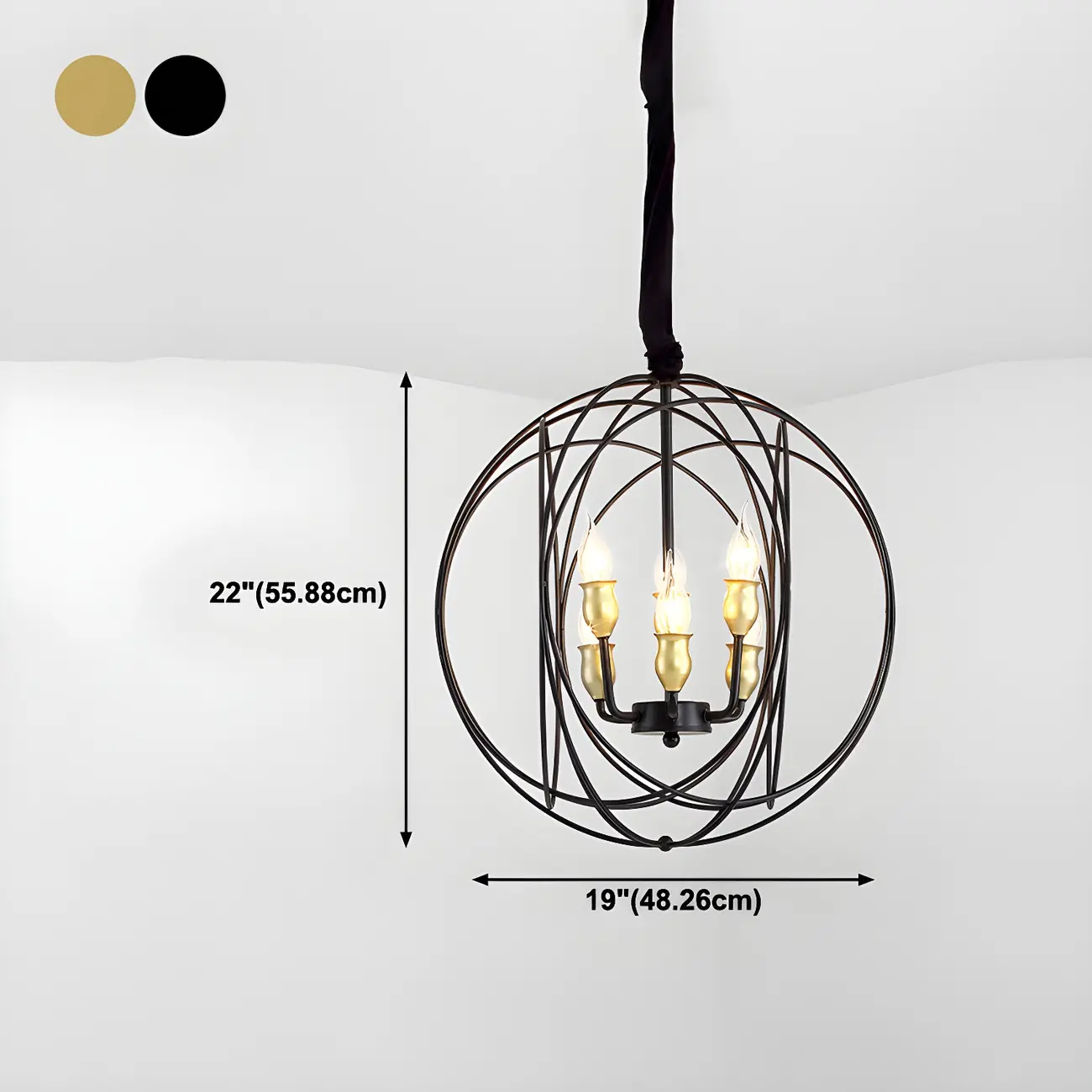 Black Metal Sphere Orb Modern Chandelier Light | homeyfad