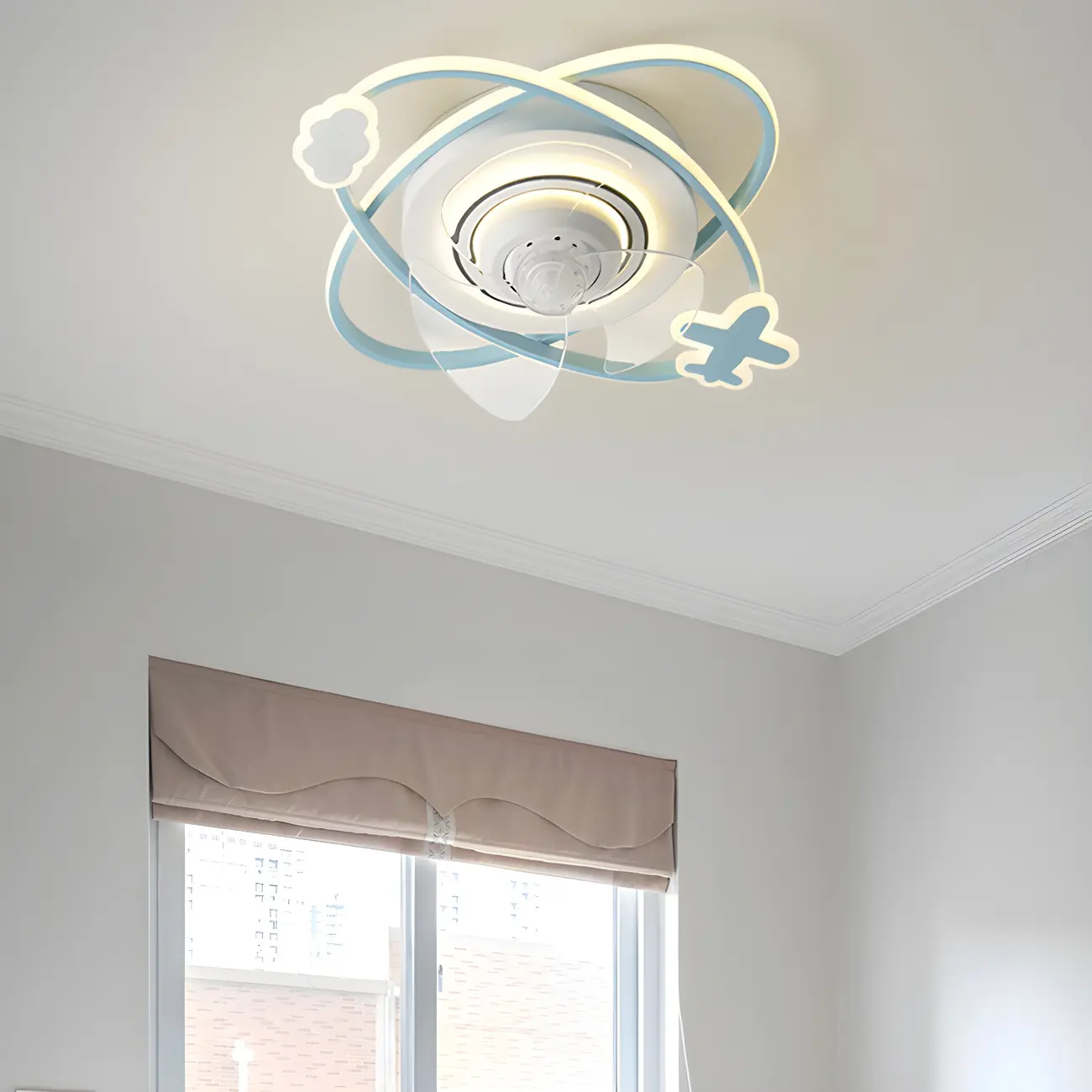 Minimalist 3 Blade LED Ceiling Fan with Light for Kids Room Image - 2 | homeyfad
